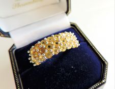 Sterling Silver Yellow Citrine Cluster Ring New with Gift Box