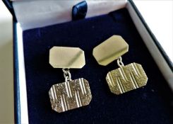 Vintage 9ct Gold on Sterling Silver Cufflinks c.1980's.