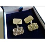 Vintage 9ct Gold on Sterling Silver Cufflinks c.1980's.