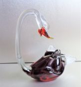 Vintage Murano Glass Swan