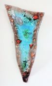 Fused Art Glass Wall Hanging Sculpture 55cm high.