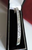 Sterling Silver White Zircon Channel Set Bangle