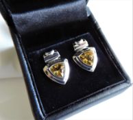 Sterling Silver Citrine Earrings New with Gift Box