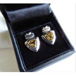 Sterling Silver Citrine Earrings New with Gift Box