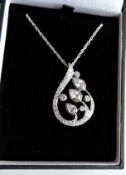 Sterling Silver 4ct CZ Pendant New with Gift Box.