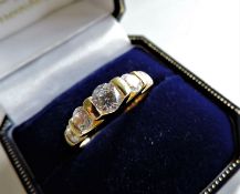 Gold Silver 2ct Matara Diamond Ring New with Gift Box