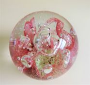 Large Art Glass Paperweight 12cm tall