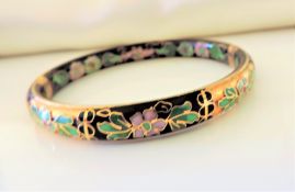 Vintage Cloisonne Hinged Bangle