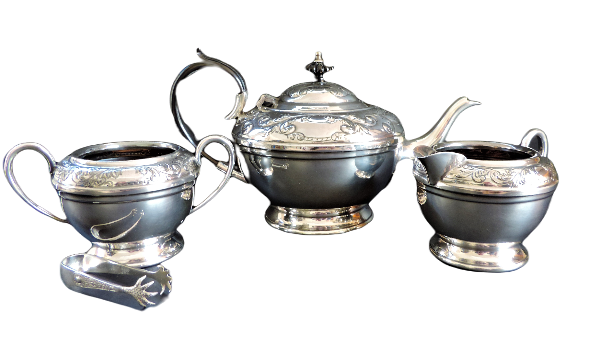 Antique Silver Plate 3 piece Tea Set