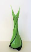 Murano Art Glass Vase with Petal Mouth 42cm High