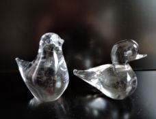Pair Swedish Art Glass Figurines