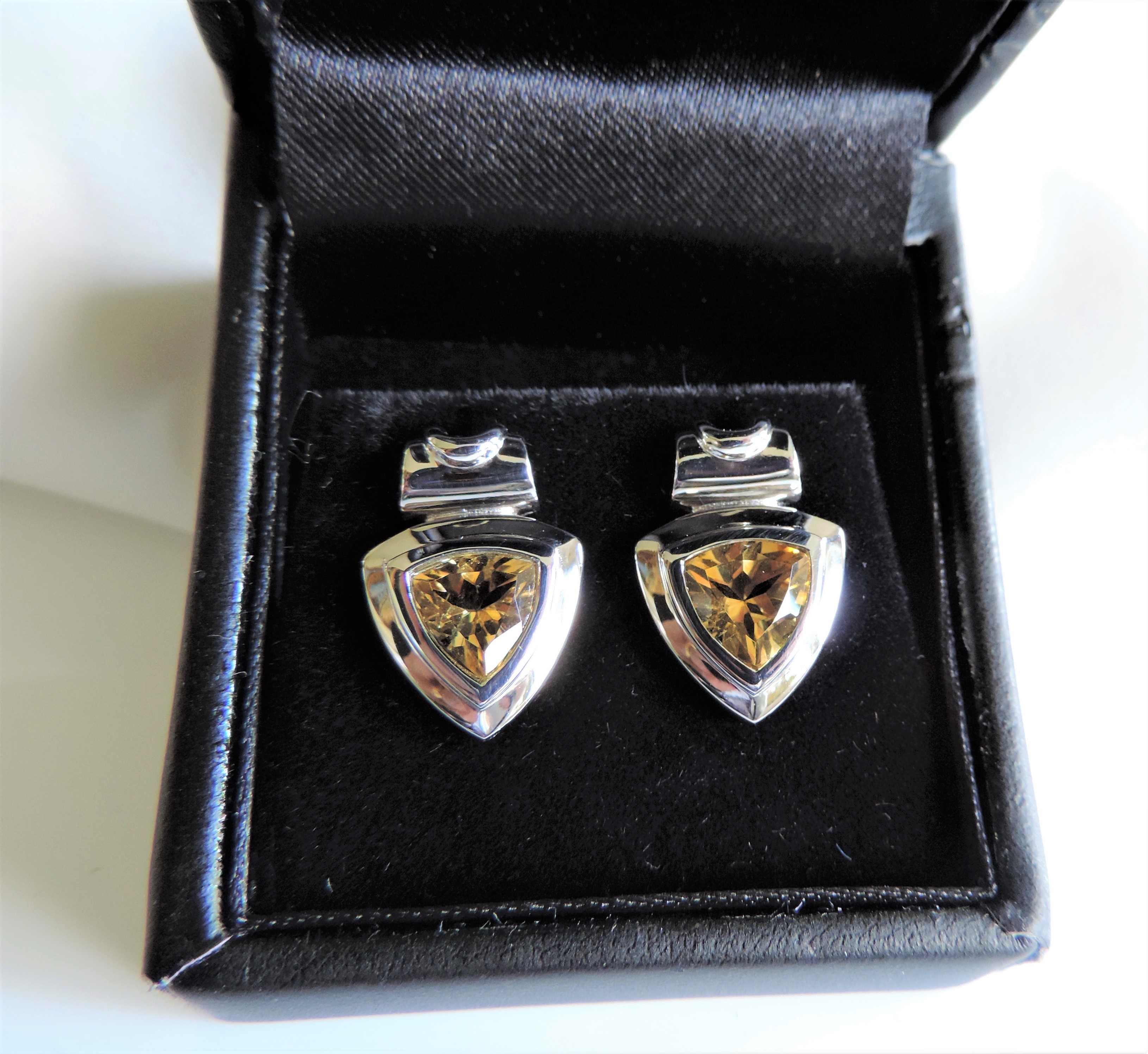 Sterling Silver Citrine Earrings New with Gift Box - Image 3 of 4