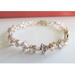 Sterling Silver 15ct White Topaz Bracelet New with Gift Box