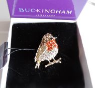 Buckingham Jewellery Robin Brooch New Boxed