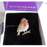 Buckingham Jewellery Robin Brooch New Boxed