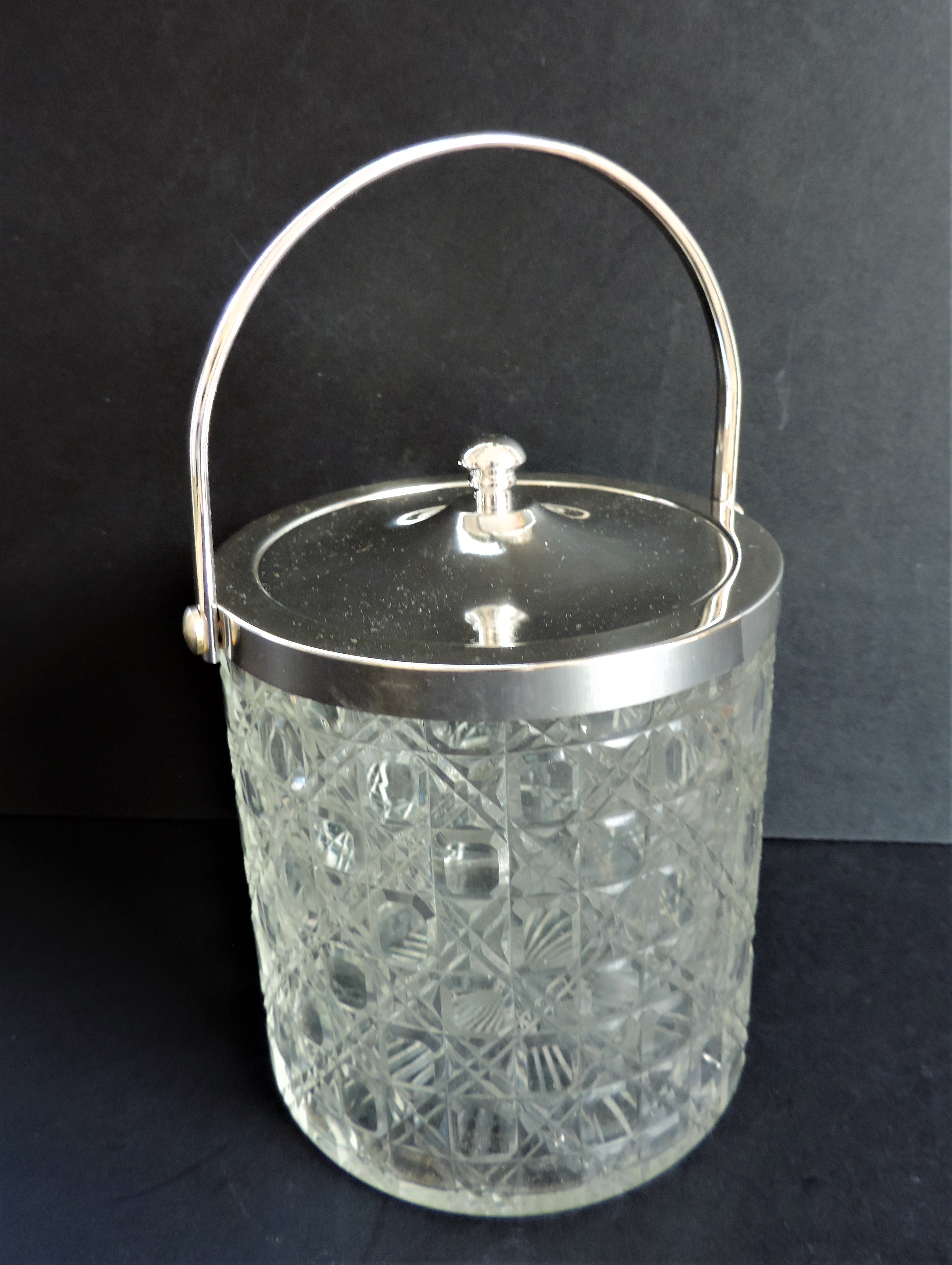 Vintage Cut Glass and Silver Plate Ice Bucket - Image 3 of 5