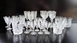 Mixed Suite Cut Crystal Glasses 29 in Total
