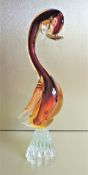 Large Murano Sommerso Art Glass Sculpture 33cm Tall