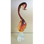 Large Murano Sommerso Art Glass Sculpture 33cm Tall