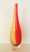 Flavio Poli Murano Sommerso Teardrop Vase 41cm High