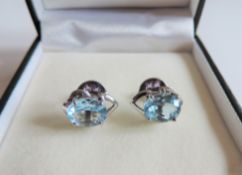 Sterling Silver 7ct Topaz & Amethyst Earrings New with Gift Box