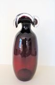 Hand Blown Art Glass Bottle Vase