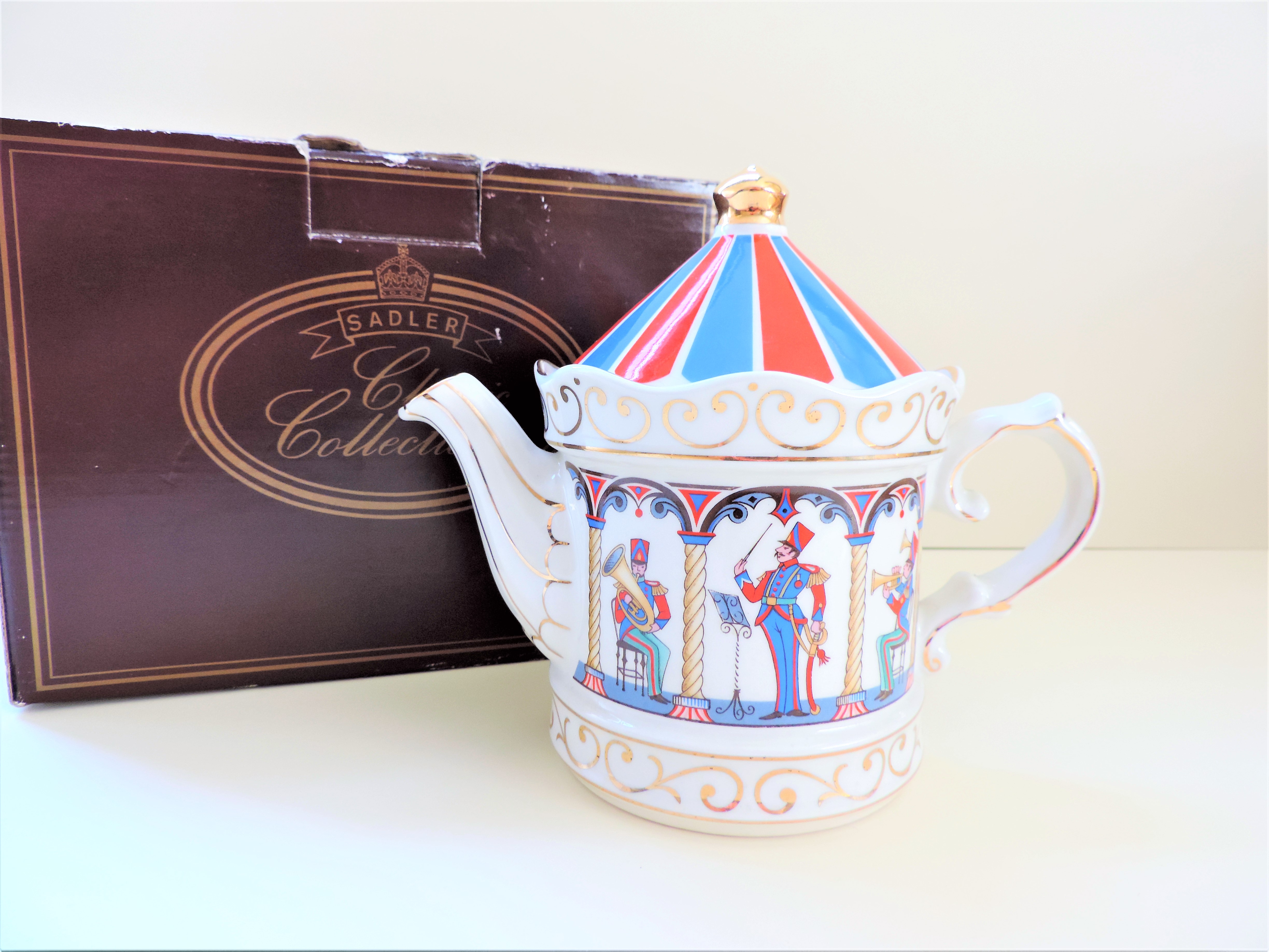 Vintage Sadler Bandstand Tea Pot Edwardian Entertainments