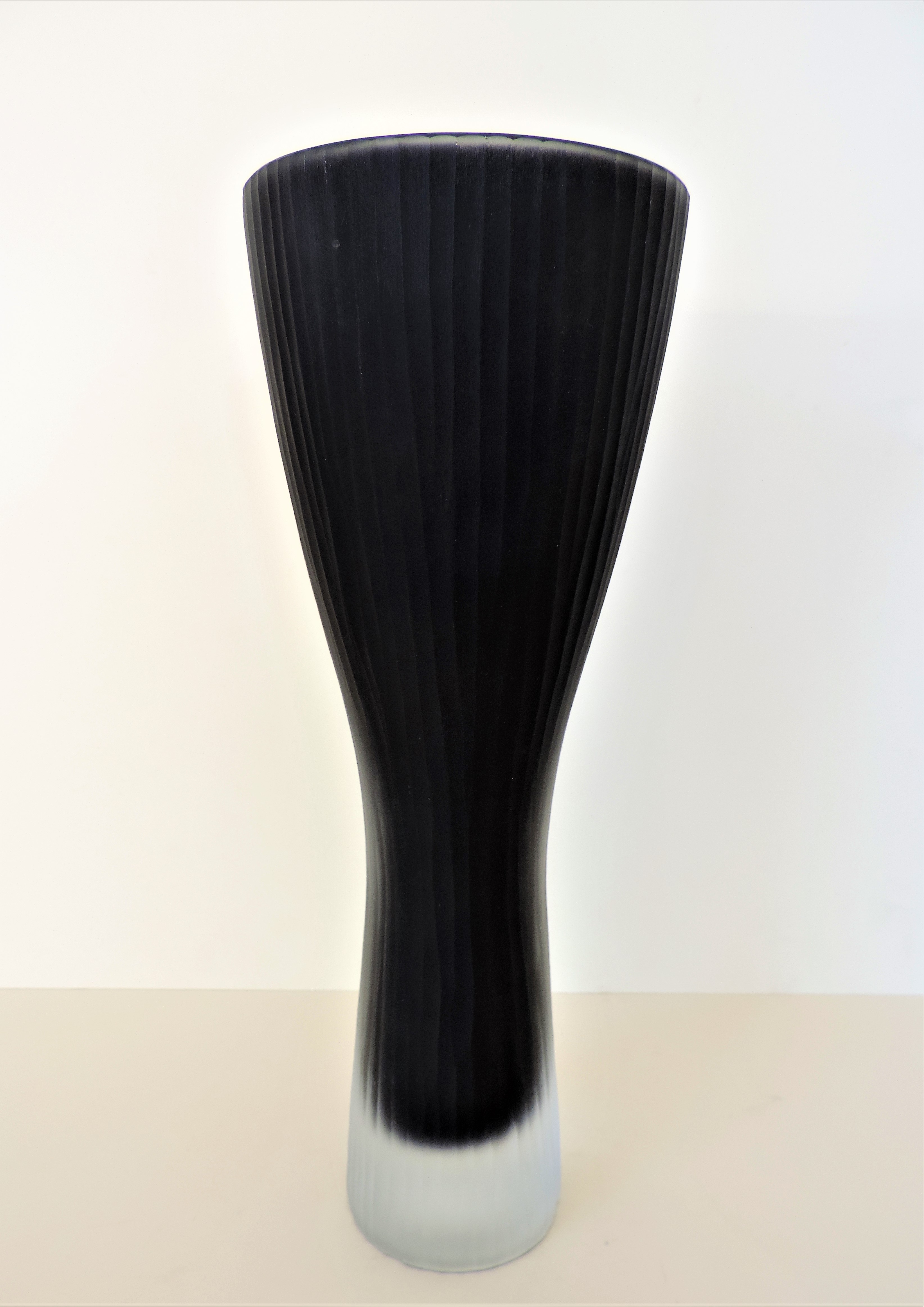 Textured Art Glass Black to Clear Vase 32cm High. - Image 5 of 6