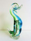 Murano Sommerso Art Glass Duck Figure