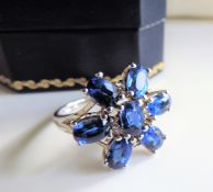 Sterling Silver 4ct Blue Sapphire Ring New with Gift Box