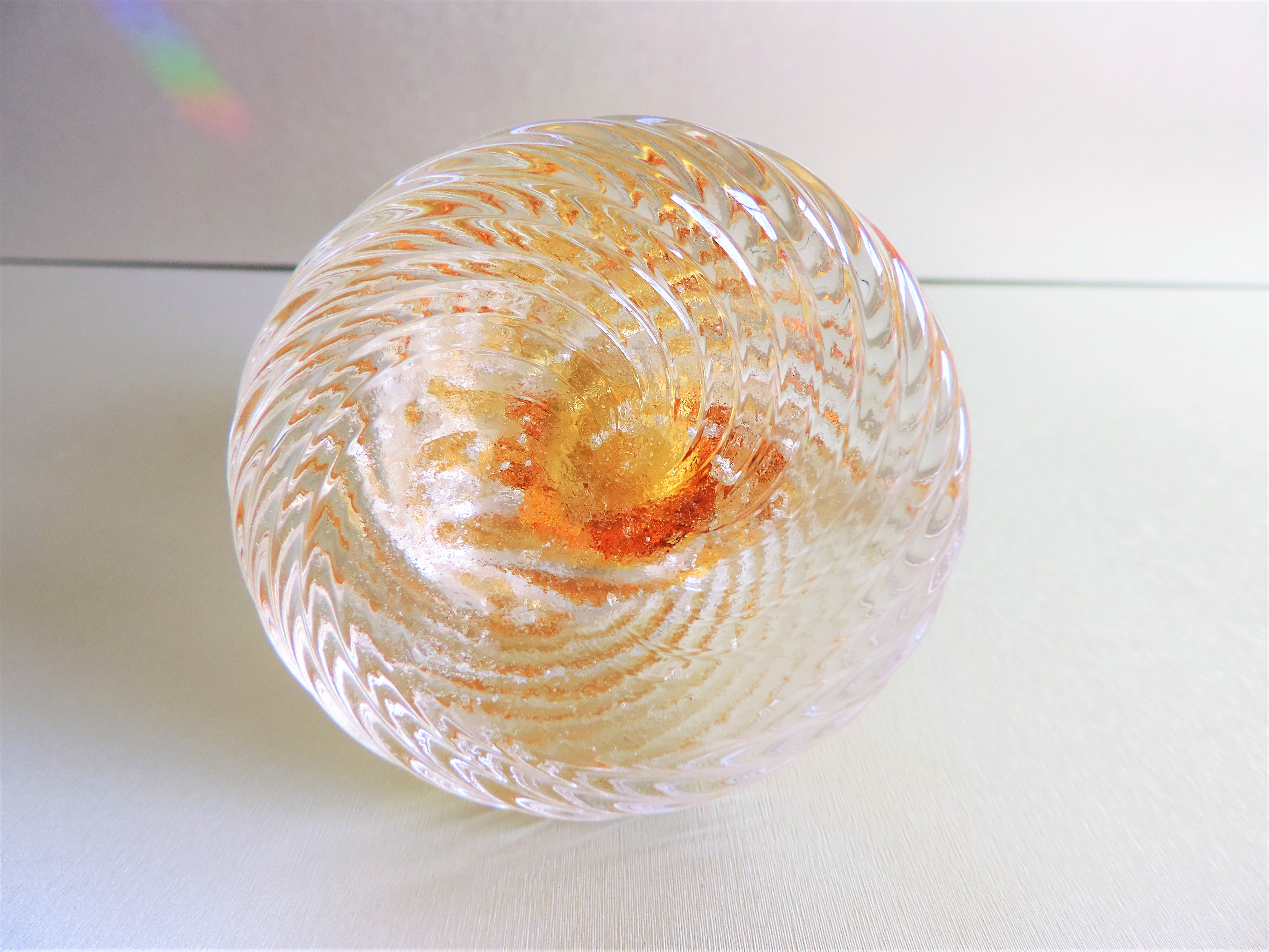 Murano Sommerso Amber Bullicante Glass Sculpture 27cm High - Image 3 of 4
