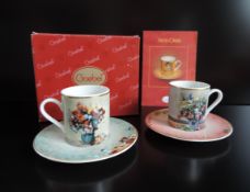2 x Goebel Porcelain Renoir Fleur de Champs Demitasse Cups and Saucers