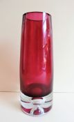 Swedish Ruby Red Art Glass Vase