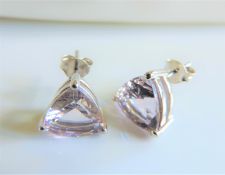 Sterling Silver 5.3ct Blueberry Quartz Earrings New with Gift Pouch