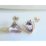 Sterling Silver 5.3ct Blueberry Quartz Earrings New with Gift Pouch