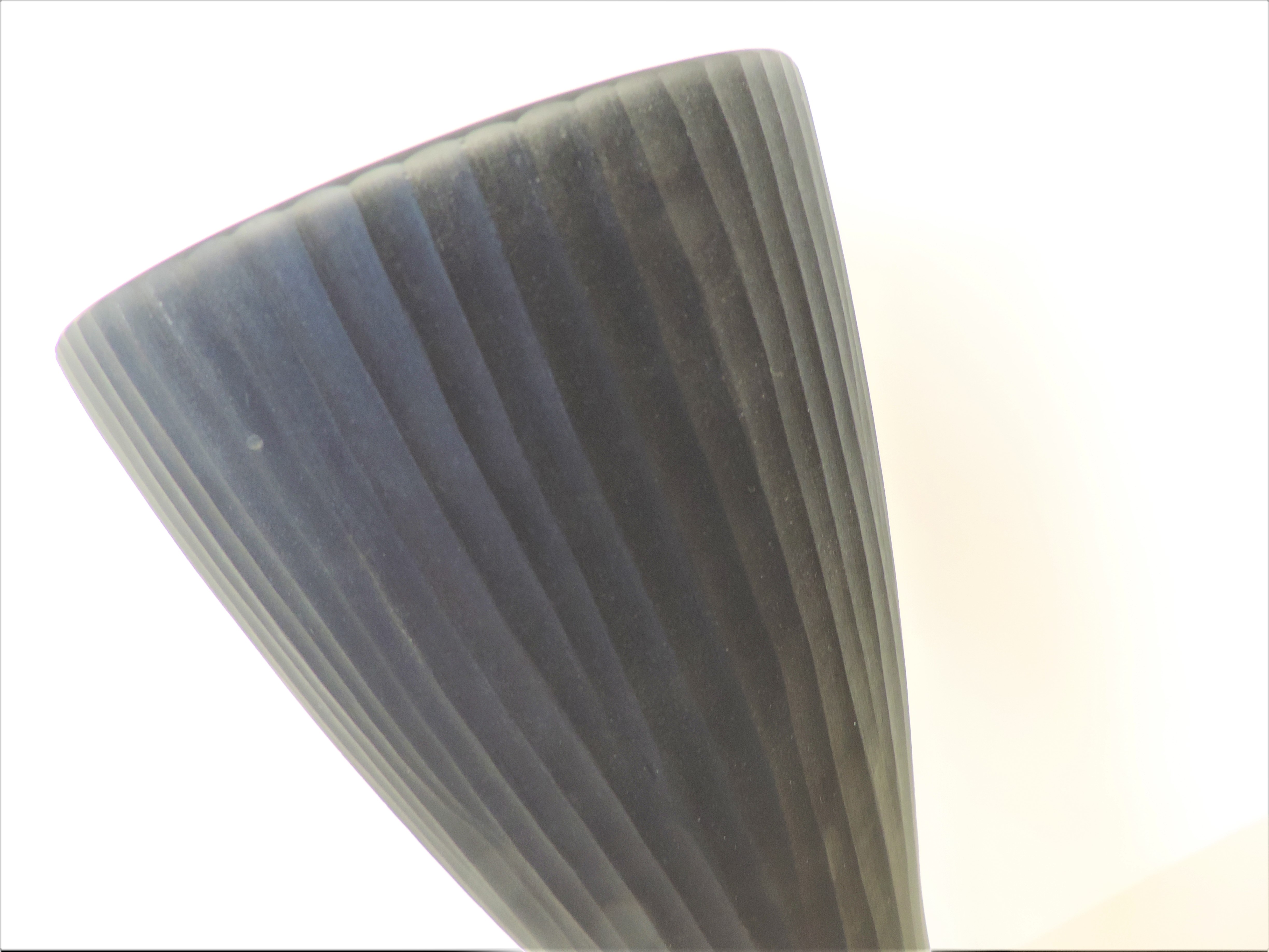 Textured Art Glass Black to Clear Vase 32cm High. - Image 4 of 6