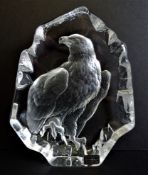 Large Mats Jonasson Crystal Eagle Sculpture 20cm High