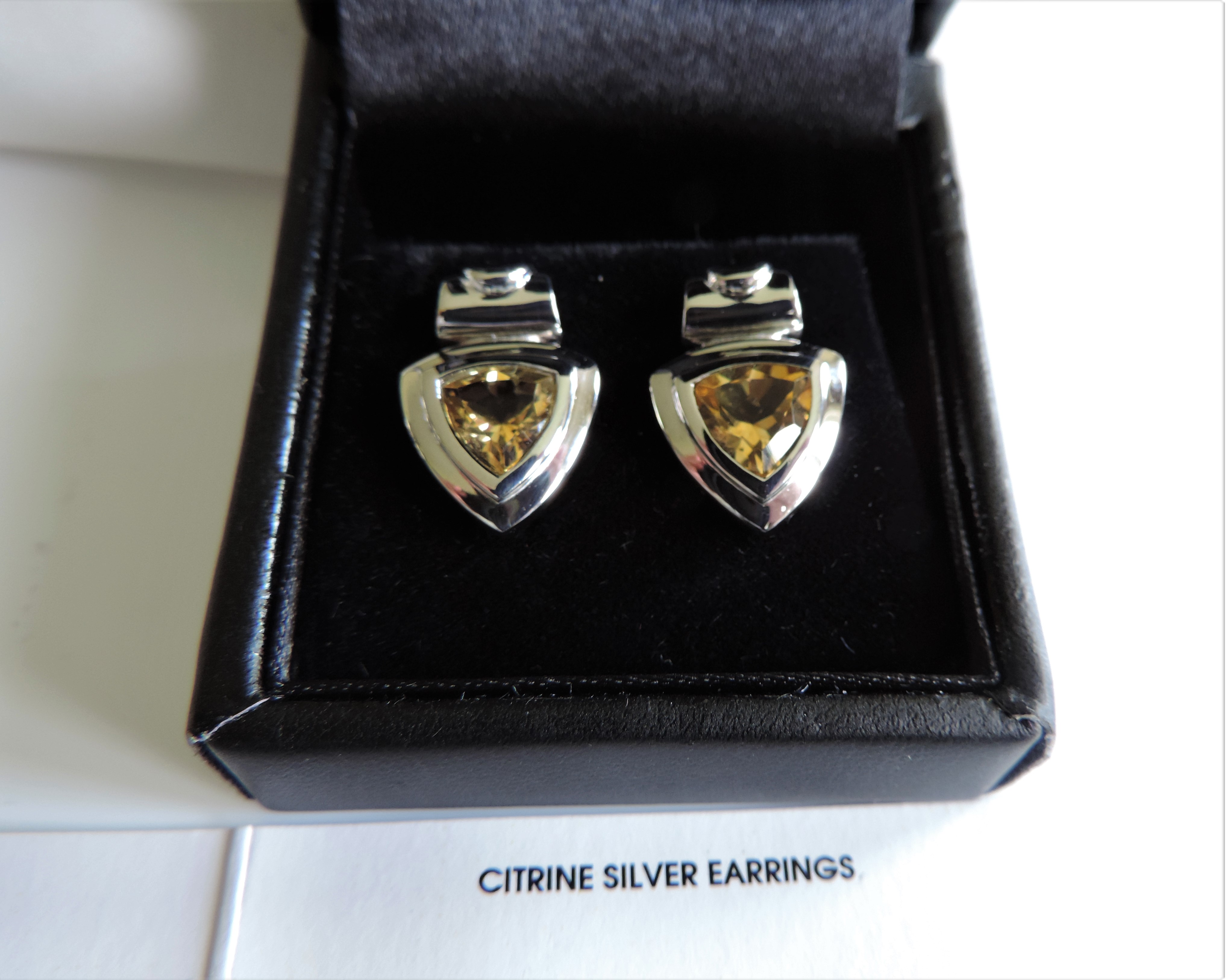 Sterling Silver Citrine Earrings New with Gift Box - Image 2 of 4