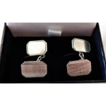 Vintage Sterling Silver Cufflinks Birmingham Hallmark Date 1958