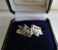 Gold Silver Matara Diamond Ring New with Gift Box