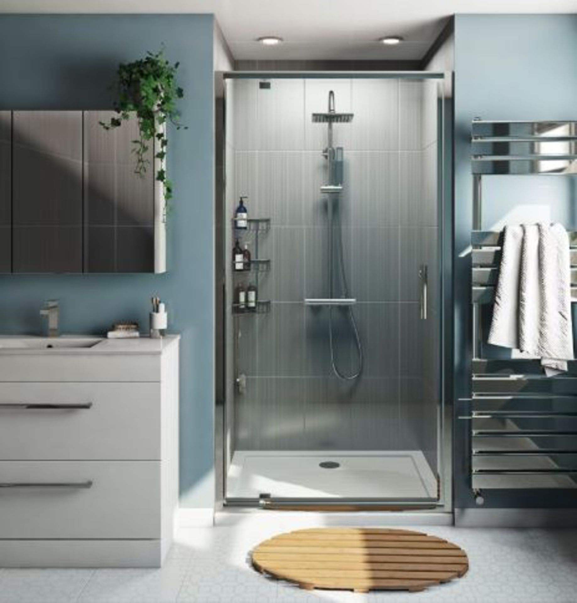 RRP £355. Mode Meier 900 x 1850mm. 6mm framed Pivot shower door. Appears New, Unused & No Damage Se