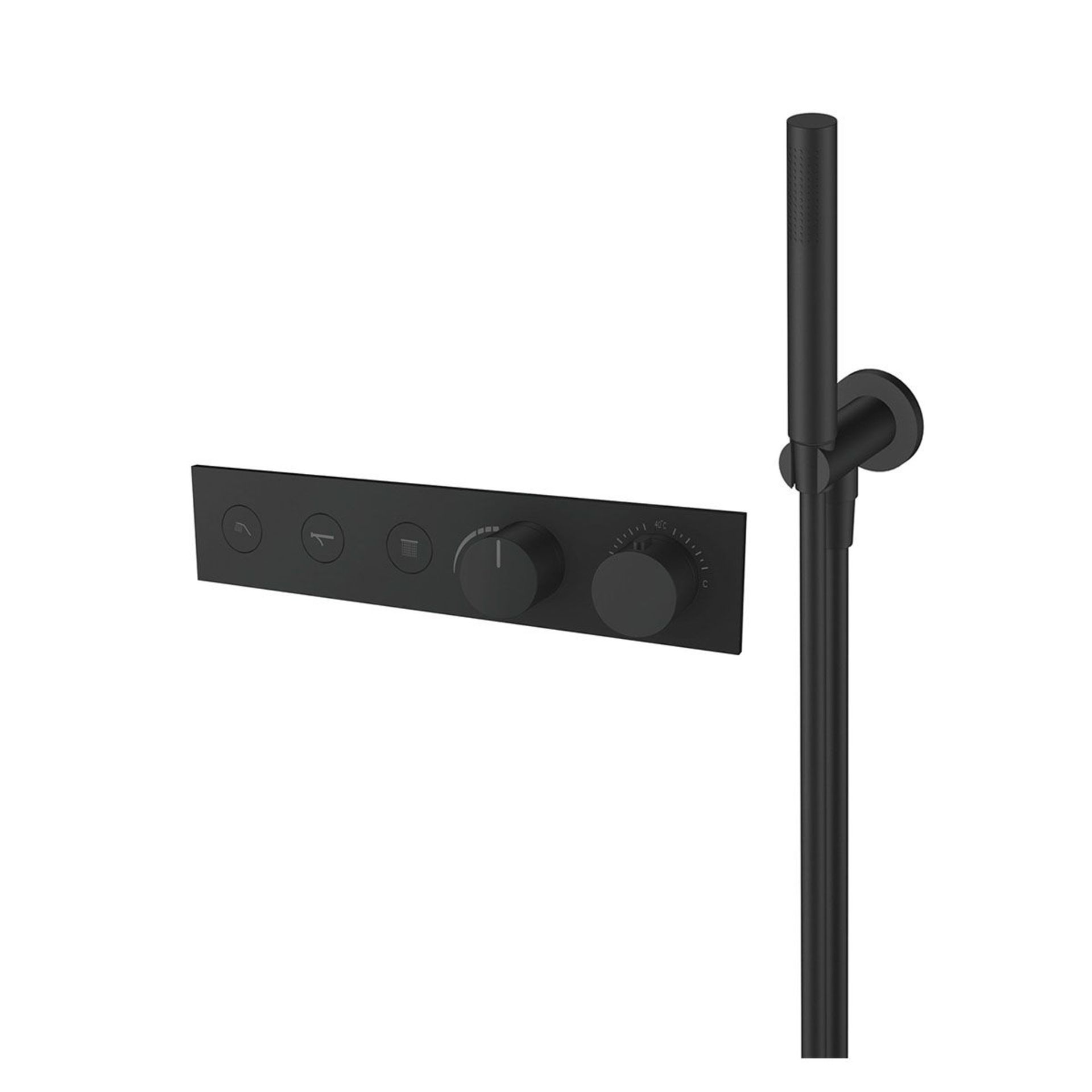 RRP £752. Frontline Matt Black Mineral 3-Way Shower Valve and Handset. APPEARS BRAND NEW, COMPLETE