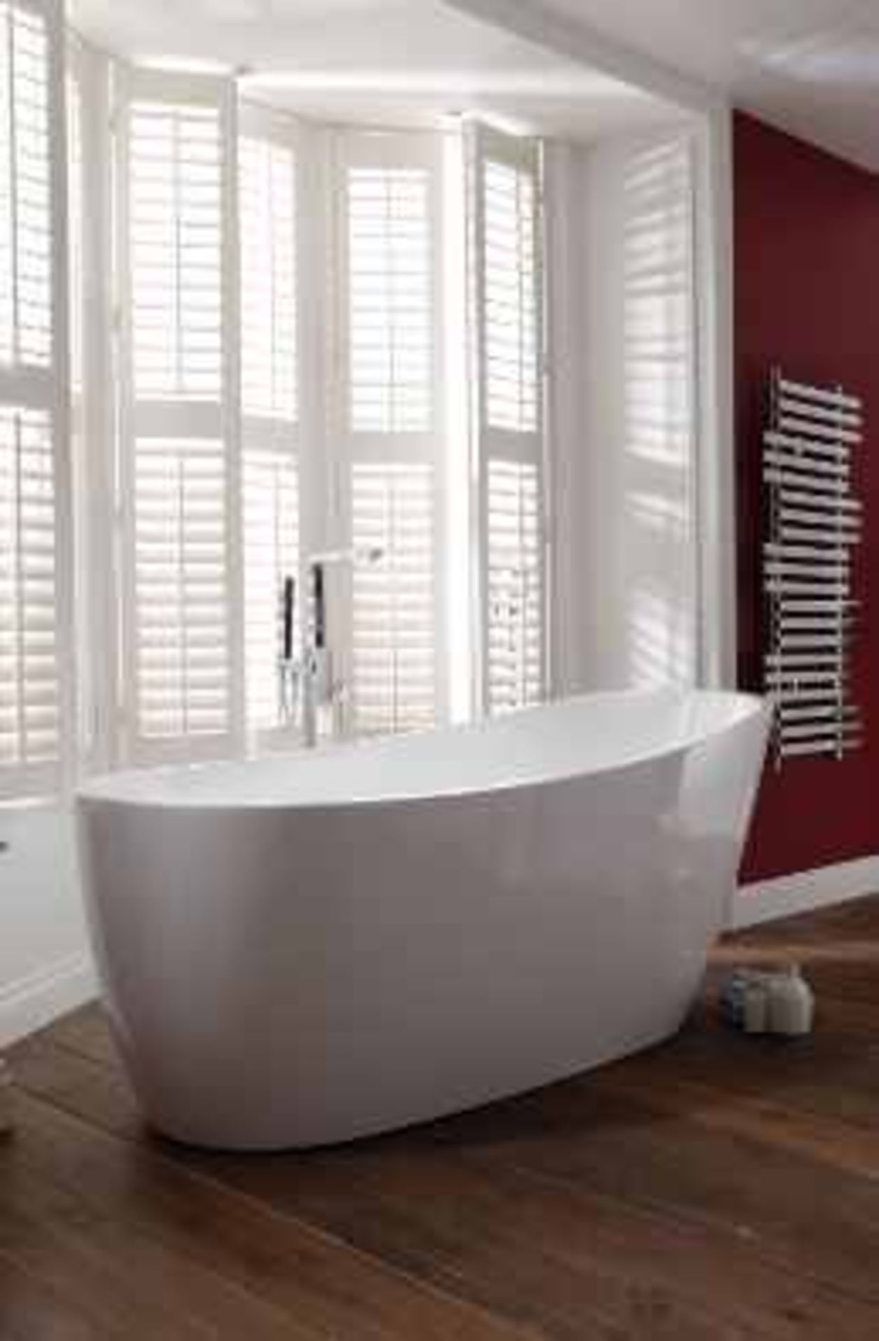 RRP £1,895. Pano Freestanding Bath Double Ended 1500 x 735mm. With Waste Kit, Chrome Click Clack Wa - Image 4 of 7