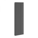 RRP £569. Vibe Double Mild Steel Designer Radiator 1800x525mm Ð Anthracite. Appears New & Complete