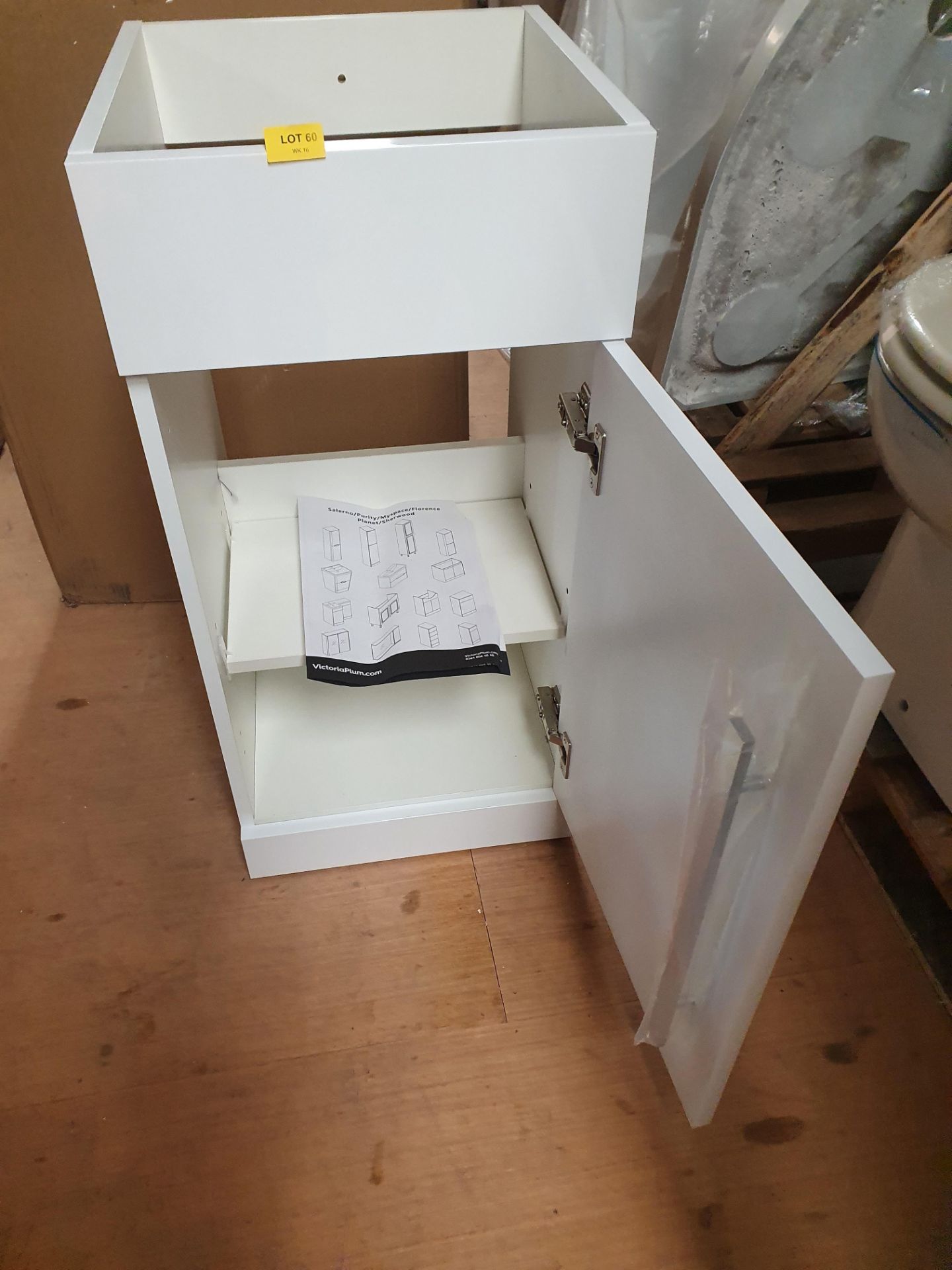 390 x 400mm Gloss White Vanity Storage Unit With Chrome Shaker Handle. Appears New Unused. - Image 2 of 2
