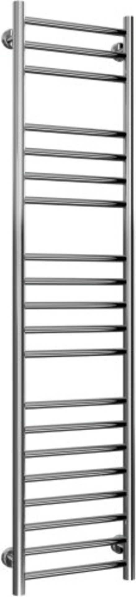 RRP £437. Reina Luna RNS-LN35150 Polished Stainless Steel Towel Rail 350mm x 1500mm. Appears New, U