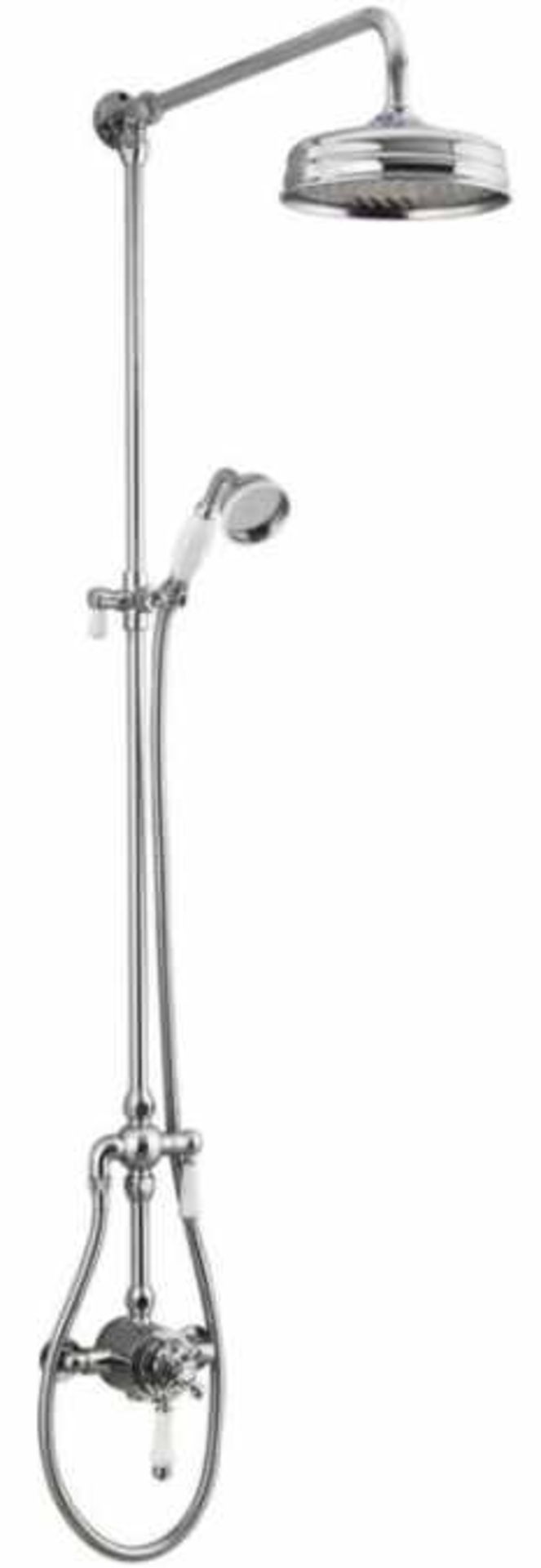 RRP £435. Holborn Traditional Thermostatic Shower Column & Rigid Rising Kit Ð F06040. Appears Compl