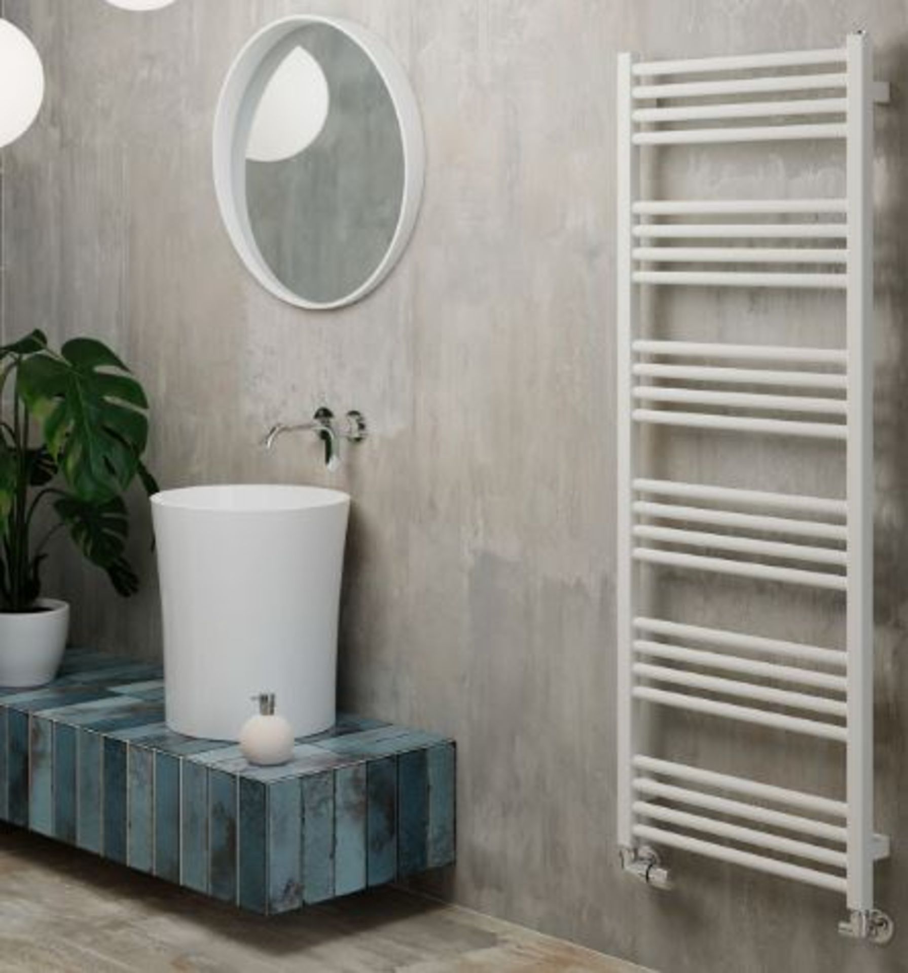 RRP£199. TERMA. Fiona - White Towel Radiators - H1380mm x W500mm. Appears New, Unused & No Damage S