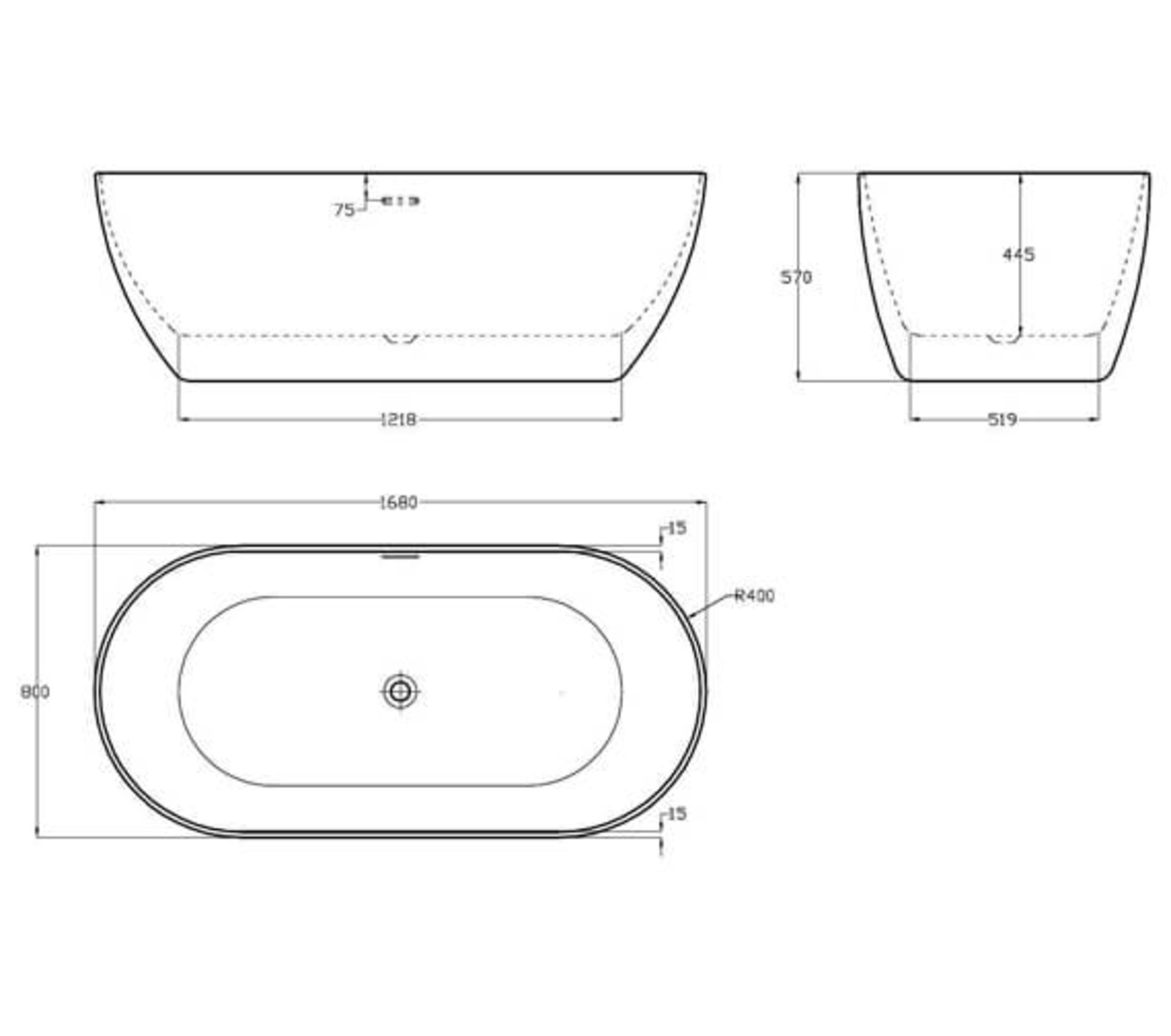 Rrp £1,899. Aqua Summit 800 x 1680mm Graphite Black Freestanding Bath. Ex Trade Show Display Bath. - Image 2 of 5