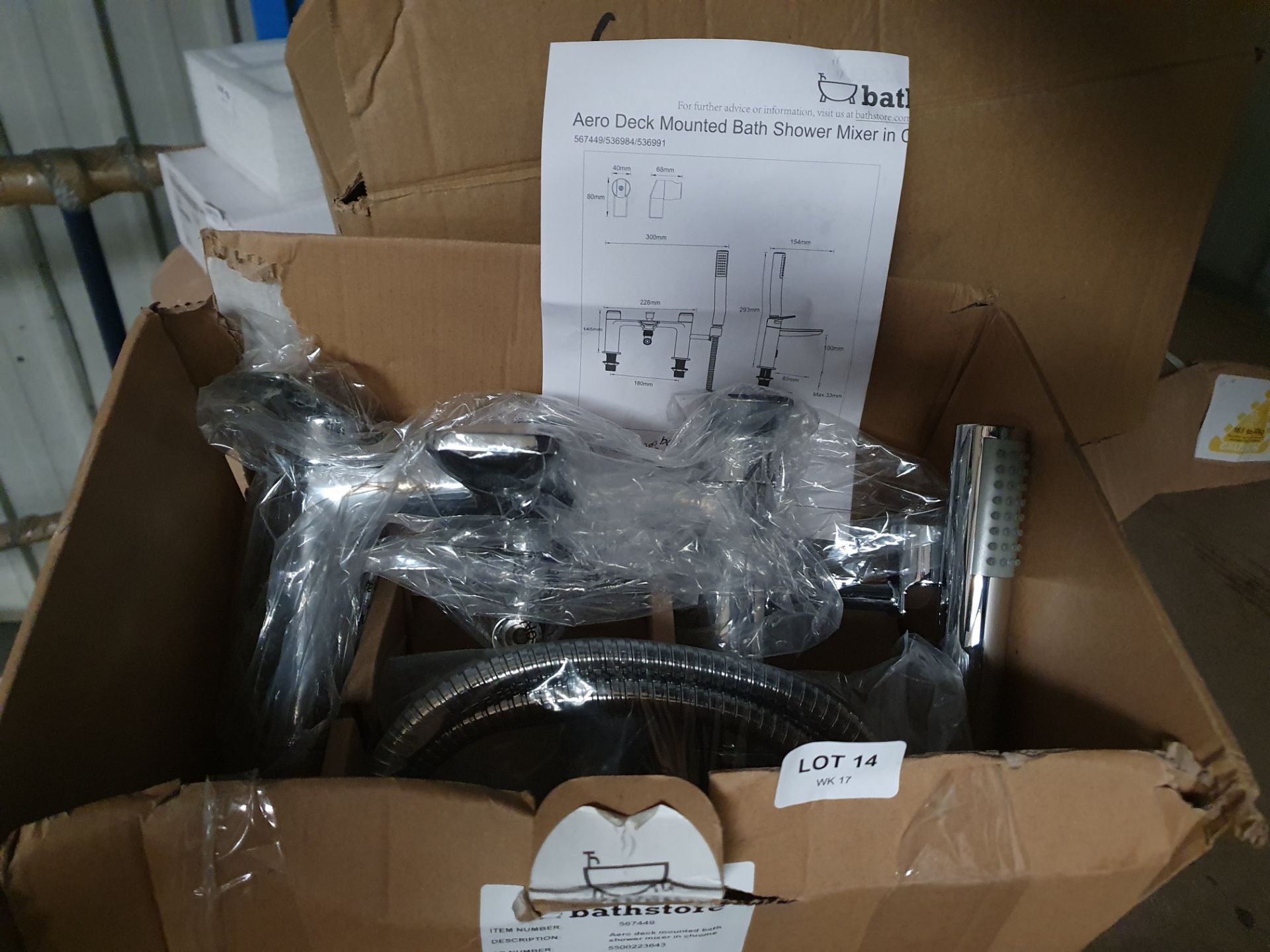 RRP £210. Aero Deck Mounted Bath Shower Mixer Tap. Appears New Unused. https://www.homebase.co.uk/b - Image 2 of 2